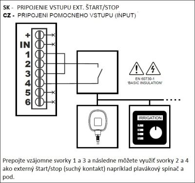 Brio TOP zapojenie externého povelu Stop/Štart