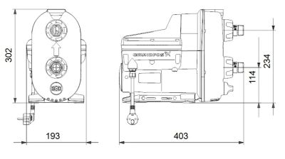 Grundfos Scala 3-45 rozmery