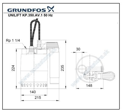 UNILIFT KP.350.AV.1 - rozmery