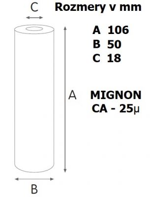 Vložka filtračná CA MIGNON SX 25 mcr